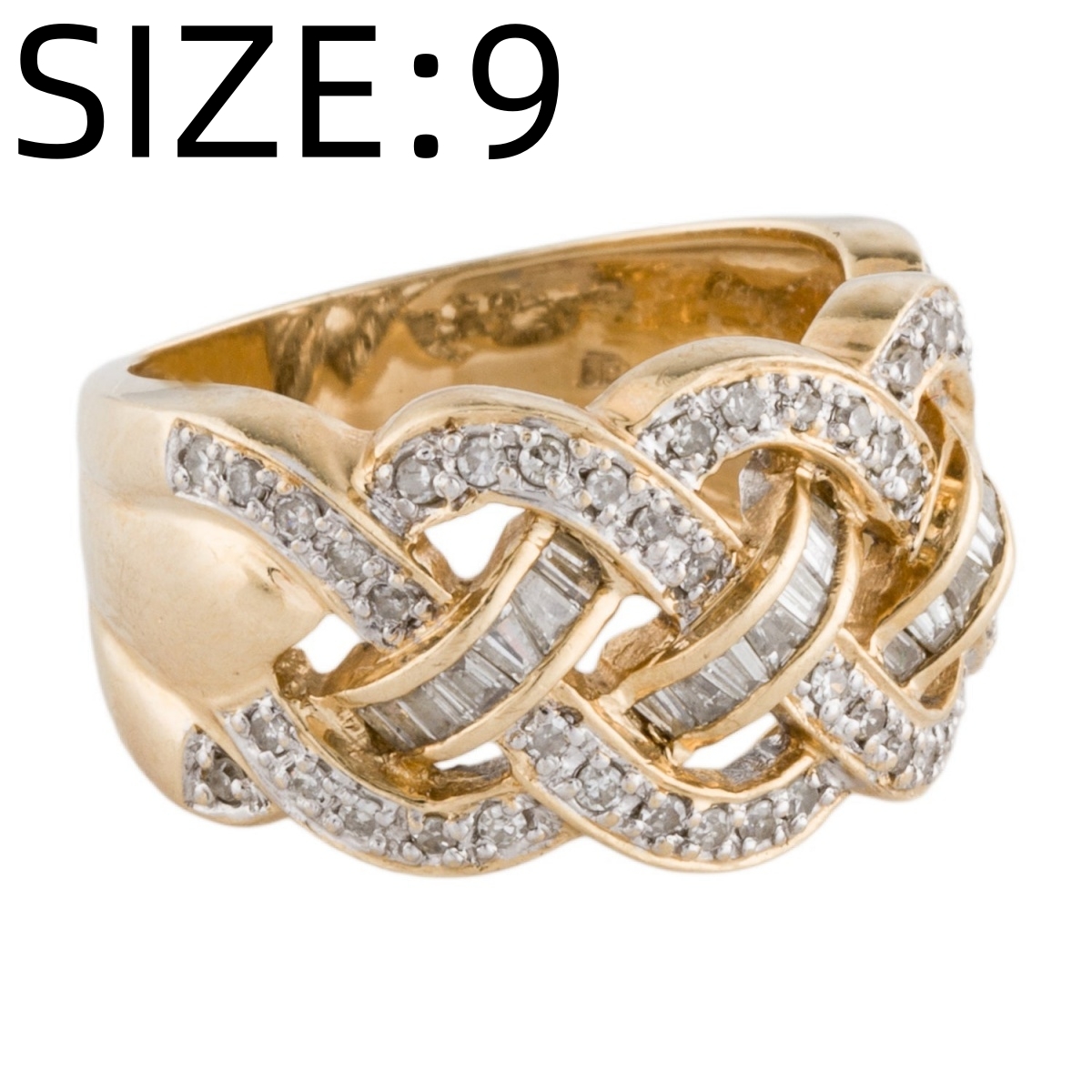Unisex Copper Floral Pattern Ring with Synthetic Zirconia